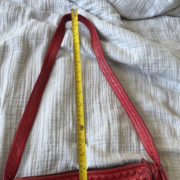 Vintage Bottega Veneta Red Woven Shoulder Bag - Picture 10 of 10